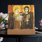Christ and Abbot Menas  Acrylic & Stainless Steel Cross Necklace