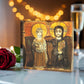 Christ and Abbot Menas Orthodox icon Acrylic Block