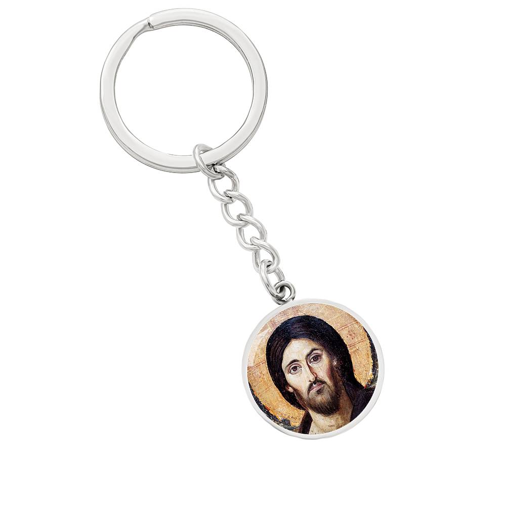 Jesus Christ Pantocrator Sinai Circle Keychain