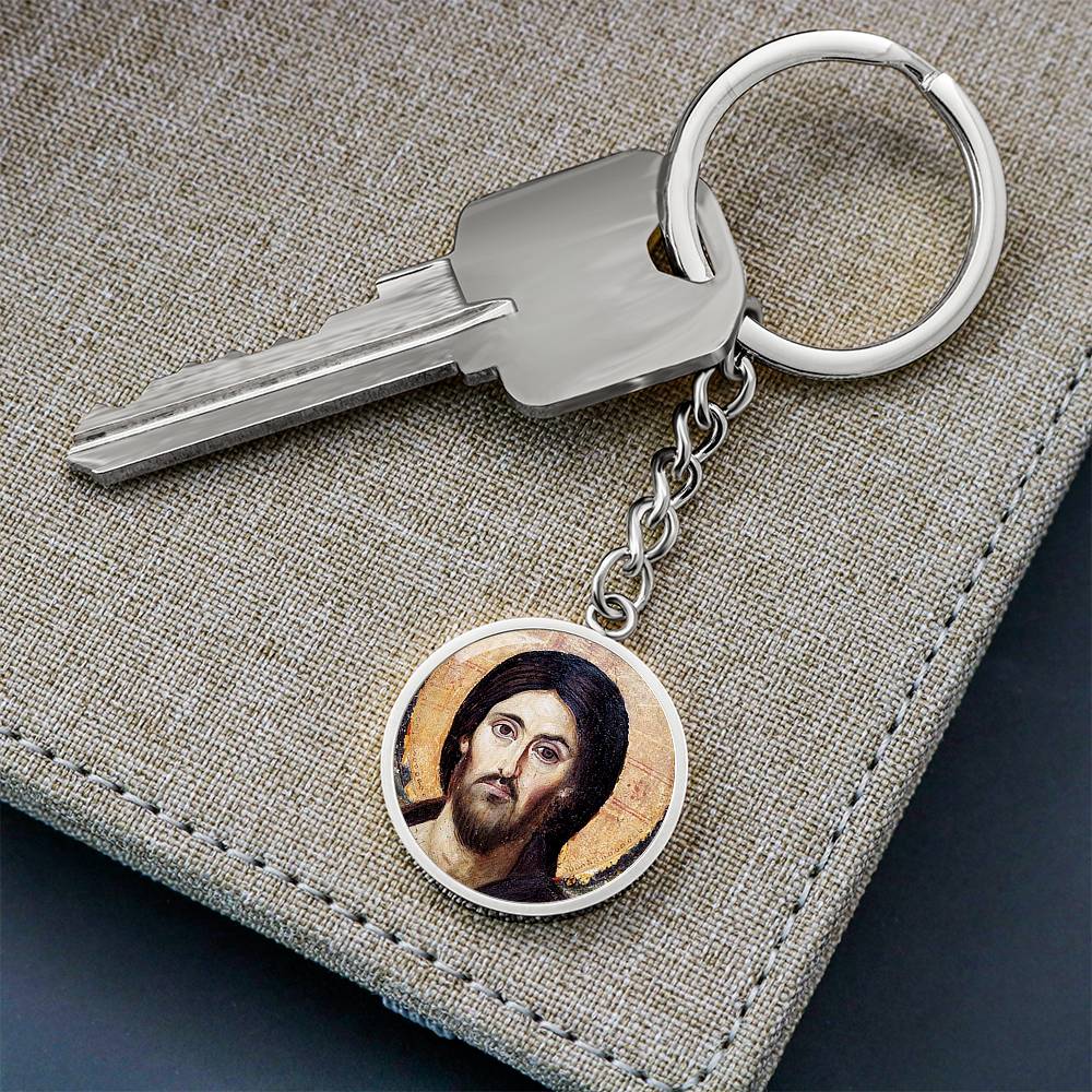Jesus Christ Pantocrator Sinai Circle Keychain