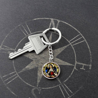Saint Therese of Avila Circle Keychain