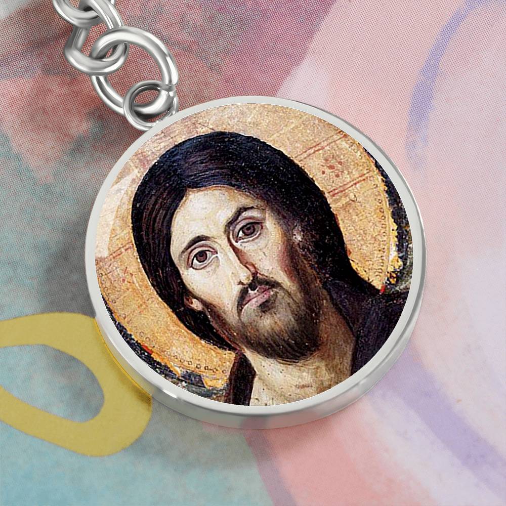 Jesus Christ Pantocrator Sinai Circle Keychain