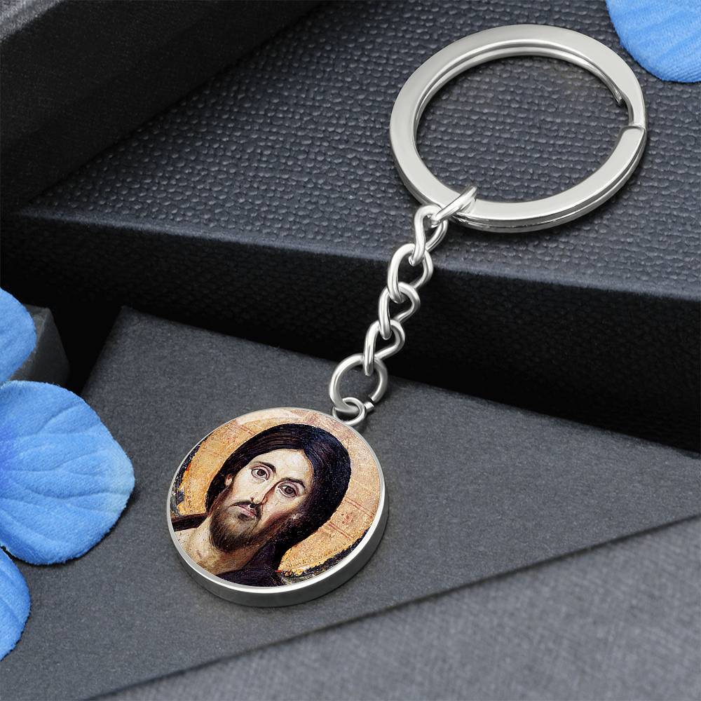 Jesus Christ Pantocrator Sinai Circle Keychain