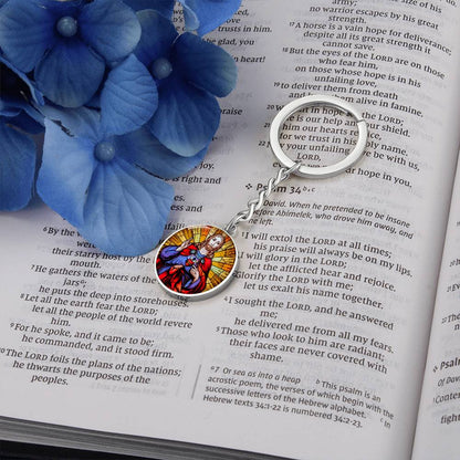 the-sacred heart of jesus christ pendant necklace_artwork_original_artwork Graphic Circle Keychain NEW