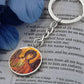 Archangel Michael circle pendant keychain