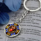 Sacred Heart Circle 300 dpi ShineOn Circle Pendant Keychain