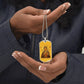 Seven Sorrows Mary dog tag necklace