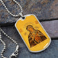 Seven Sorrows Mary dog tag necklace