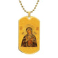 Seven Sorrows Mary dog tag necklace
