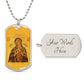 Seven Sorrows Mary dog tag necklace