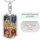 Archangel Michael, Archangel Gabriel, Archangel Raphael, Archangel Uriel, Baptism Gift Girl, Personalised Gift, Military Dog Tag Keychain