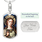 Saint Cecilia keychain, Patron of Music, Patron of Musicians, Personalised Gift, Gift for Musician, Gift for Music Lover, Gift for Poet,