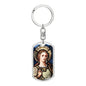 Saint Cecilia keychain, Patron of Music, Patron of Musicians, Personalised Gift, Gift for Musician, Gift for Music Lover, Gift for Poet,