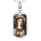 Saint Cecilia keychain, Patron of Music, Patron of Musicians, Personalised Gift, Gift for Musician, Gift for Music Lover, Gift for Poet,