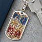 Archangel Michael, Archangel Gabriel, Archangel Raphael, Archangel Uriel, Baptism Gift Girl, Personalised Gift, Military Dog Tag Keychain