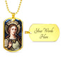 Saint Cecilia, Patron of Music, Patron of Musicians, Patron of Poets, Personalised Gift, Gift for Poet, Gift for Musician, Dog Tag Necklace