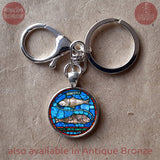 Pisces Sign Gift, Pisces Necklace, Pisces Keychain, Pisces Birthday Gift, Zodiac Birthday Gift, Zodiac Sign Necklace, Zodiac Sign Keychain