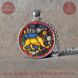 Leo Necklace, Leo Keychain, Leo Birthday Gift, Leo Sign Gift, Zodiac Birthday Gift, Zodiac Sign Necklace, Zodiac Sign Keychain, Leo Zodiac
