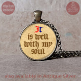It Is Well with My Soul hymn pendant necklace or keychain, Christian Hymn Gift, Christening gift boy, Baptism Gift Girl, Baptism Gift Boy