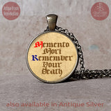 Memento Mori Remember Your Death pendant necklace or keychain, Gift for Philosopher, Philosophy Student gift, Philosopher gift, Baptism gift