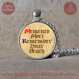 Memento Mori Remember Your Death pendant necklace or keychain, Gift for Philosopher, Philosophy Student gift, Philosopher gift, Baptism gift