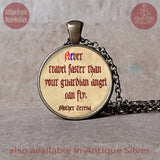 Never travel faster, Mother Teresa pendant necklace keychain, Mother Teresa quote, Inspirational quote, Motivational quote, Catholic Saint