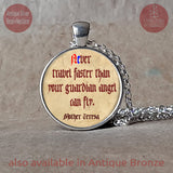 Never travel faster, Mother Teresa pendant necklace keychain, Mother Teresa quote, Inspirational quote, Motivational quote, Catholic Saint