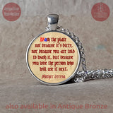 Wash the plate, Mother Teresa pendant necklace keychain, Mother Teresa quote, Catholic Saint quote, Motivational quote, Inspirational quote