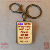 What can you do to promote world peace, Go home and love your family, Mother Teresa love quote pendant necklace keychain, Catholic Love gift