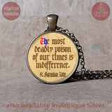 The most deadly poison of our time is indifference Saint Maximilian Kolbe quote pendant necklace or keychain, Baptism Gift, Christening gift