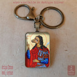 Saint Christopher Dog Head keychain, Dog Headed Saint Christopher, Patron Travelers, Patron Bachelors, Patron Drivers, Gift for Traveler