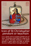 Saint Christopher Dog Head keychain, Dog Headed Saint Christopher, Patron Travelers, Patron Bachelors, Patron Drivers, Gift for Traveler