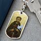 St Francis of Assisi dog tag keychain