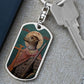 Dog Headed St Christopher dog tag keychain