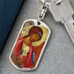 Archangel Michael dog tag keychain
