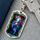 Our Lady of Sorrow dog tag keychain