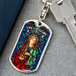 St Cecilia Dog Tag keychain