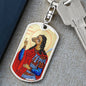 Saint Christopher Dog Head Keychain, Patron Saint travelers, St Christopher image, St Christopher icon, Gift for Traveler