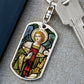 Archangel Gabriel dog tag keychain