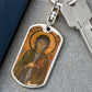 St Clare of Assisi dog tag keychain