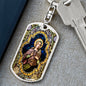 St Cecilia Stained Glass Dog Tag keychain