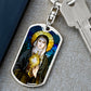St Clare of Assisi dog tag keychain