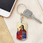 Saint Christopher Dog Head Keychain, Patron Saint travelers, St Christopher image, St Christopher icon, Gift for Traveler