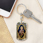St Cecilia Stained Glass Dog Tag keychain