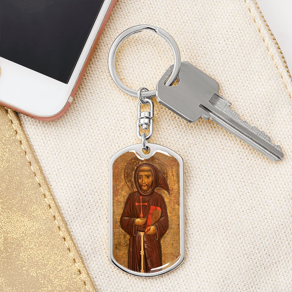 St Francis of Assisi dog tag keychain