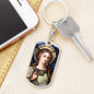 Saint Cecilia keychain, Patron of Music, Patron of Musicians, Personalised Gift, Gift for Musician, Gift for Music Lover, Gift for Poet,
