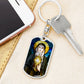St Clare of Assisi dog tag keychain