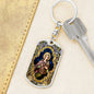 St Cecilia Stained Glass Dog Tag keychain