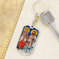St John the Baptist and Zechariah dog tag keychain