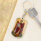 Archangel Michael dog tag keychain